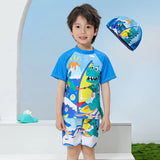 Kid Baby Boy Split Swimsuit Short Sleeve Quick-drying Swimwear