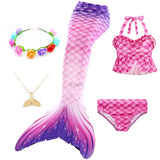 Kid Girls Mermaid Swimsuit  Bathing Beach Costumes Cosplay