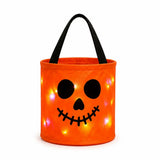 Halloween Luminous Pumpkin Candy Bucket Hand-Held LED Fabric Candy Bag
