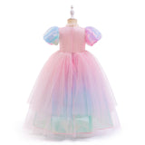 2-10T Kid Girls Halloween Fantasy Party Princess Rainbow Unicorn Dresses