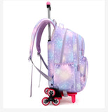 Kid Girl Backpack Trolley Wheeled School Bags Cute Princess Bookbags