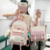 5 In 1 Kid Girl School Bag Multifunctional Large Capacity Casual Travel Backpack
