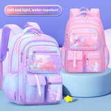 Kid Cute Cartoon Backpack Gradient Large Capacity Waterproof School Bags