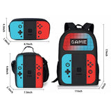 Kid Boy 3D Cartoon Game Console Design Three Piece Set Backpacks Schoolbags