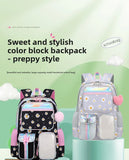 3pcs/se School Student Kid Girls Backpack Waterproof Cute Chrysanthemum Schoolbag