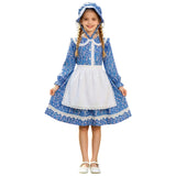 5-12Y Kid Girls Colonial Pioneer Prairie Maid Dress Halloween Carnival Party Cosplay