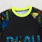 Kid Boys Swimsuit Short Sleeve Printed Swimwear