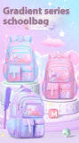 Kid Cute Cartoon Backpack Gradient Large Capacity Waterproof School Bags