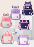 2 Pcs/Set Teenage Girls Large capacity Bow Schoolbags Nylon Contrasting Backpack