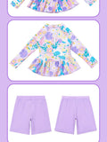 3 Pcs/set Kid Girl Summer Swimwear Sun-Protective Quick-Drying Long Sleeve Swimsuit