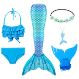 Kid Girl Ariel Mermaid For Swimming Costumes Cosplay Swimsuit