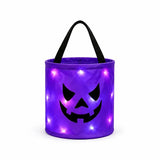 Halloween Luminous Pumpkin Candy Bucket Hand-Held LED Fabric Candy Bag