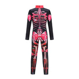 Skeleton Jumpsuit For Girls Halloween Cosplay Costume Ghost Bride Gothic Bodysuit Party Kids Vestidos Clothes