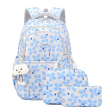 3pcs/set Elementary School  Flower Cute Little Dolls Backpack Bookbags