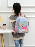 Kindergarten Girl Backpack Cartoon Cute Unicorn Mermaid Print Schoolbag