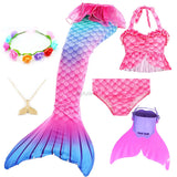 Kid Girls Mermaid Swimsuit Beach Swimwear 6 Pcs/set