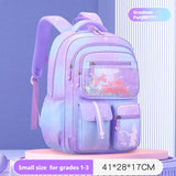 Kid Cute Cartoon Backpack Gradient Large Capacity Waterproof School Bags