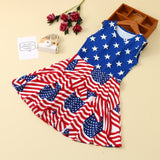 Baby Girls 4th of July Independence Day Sleeveless Stars Striped Dresses