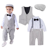 Baby Boy Wedding Christening Baptism Suits Sets 3 Pcs