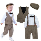 Baby Boy Wedding Christening Baptism Suits Sets 3 Pcs