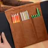 Vintage Retro Treasure Map Canvas Leather Pencil Pouch Stationery Storage