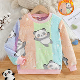 Kid Girl Cozy Panda Plush Fashion Long Sleeves Sweatshirts