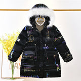 Kid Girl Down Cotton Warm Long Thickened Winter Coats Jackets