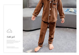 Kid Boys Coral Velvet Padded Flannel Autumn Winter Pajamas