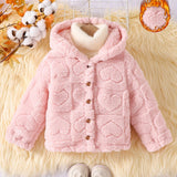 Kid Baby Girl Fleece Hooded Jacket Plush Coats