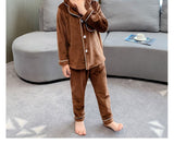 Kid Boys Coral Velvet Padded Flannel Autumn Winter Pajamas