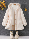 Kid Girl Cozy Fuzzy Cardigan Soft Warm Long Sleeve Casual Coats