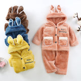 Kid Boy Girl Suit Cute Hooded Winter Warm Pajamas