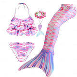 Kids Girls Five Piece Mermaid Swimwear Bikini Beach Summer Swimsuits