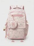 Kid Women Polyester Multi-Color Star Print Large Capacity Backpacks Schoolbags