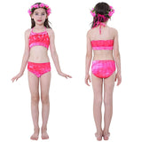 Kids Girls Three Piece Mermaid Swimsuits Bikini Beach Swimwear