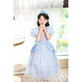 Kid Girl Fairytale Princess Flower Halloween Costume Tulle Movie Cosplay Dresses