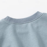 Family Matching Letter Casual Dusty Blue Long Sleeve T-shirt Pullover Tops