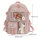 Kid Cute Transparent Backpack Waterproof Large Capacity Multi-Pocket Schoolbags