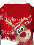 Kid Girl Christmas Snowflake Reindeer Pattern Pullover Hoodie