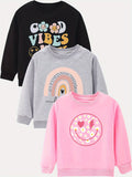 Kid Baby Girl Cute Rainbow Sweatshirts 3pcs