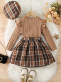 Kid Baby Girl Fall Winter Outfit Soft Knit Flared 2 Pcs Sets