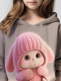 Kid Girl Realistic Bunny Trendy Cute Long Sleeve Sweatshirt Tops