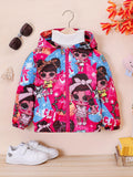 Kid Baby Girl Butterfly Print Hooded Zipper Coat Jacket