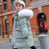 Kid Girl Down Cotton Warm Long Thickened Winter Coats Jackets