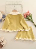 Kid  Baby Girls Adorable Fall Winter Knit Cardigan 2 Pcs Sets