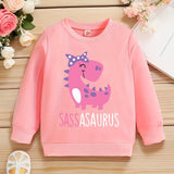 Kid Baby Girl Cute Sassy Dinosaur Graphic Print Sweatshirt