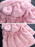 Kid Baby Girl Soft Cozy Fleece Hooded Long Sleeve Warm Coats