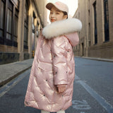 Kid Winter Girls Down Cotton Thickened Large Coats Jackets
