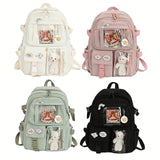 Kid Cute Transparent Backpack Waterproof Large Capacity Multi-Pocket Schoolbags