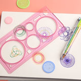 Multi-function Puzzle Spirograph Geometric Ruler Drafting Tools For Students 3 Packs